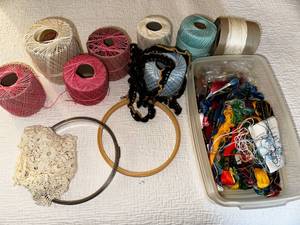 lot 141 image: Box Of Various Sewing Supplies