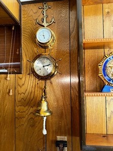 lot 227 image: Vintage Brass Nautical Clocks