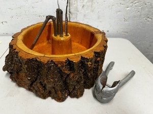 lot 280 image: Vintage Wood Nut Bowl And Nutcrackers