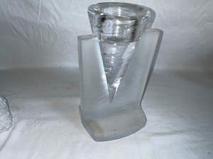 lot 33 image: Vintage Kosta Boda Ice Age Clear Glass Candle Holder,   Signed and Dated 7102004