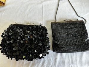 lot 36 image: Vintage Black Beaded ClutchesPurses
