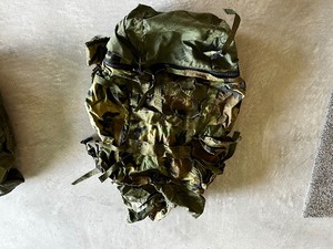 lot 43 image: Large Military Backpack Woodland Camouflage Field Pack