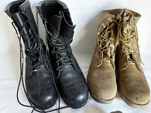 lot 48 image: Two Pairs Military Boots Both Size 7