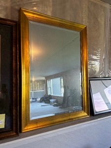 lot 70 image: Large Gold Painted Edged Mirror Measuring 30 X 42