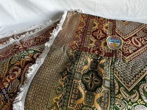 lot 22 image: Beautiful One Of A Kind Hand Woven Bed Cover With Two Pillow Shams Handmade In Tajikistan. New With Tags. Measuring 96 X 80 Inches