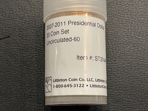 lot 128 image: 2007-2011 Presidential Dollars 20 Coin Set Uncirculated-60
