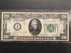 lot 133 image: 1928 B $20 Dollar Federal Reserve Note