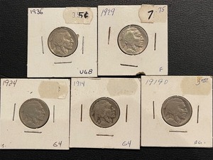 lot 135 image: Buffalo Nickels