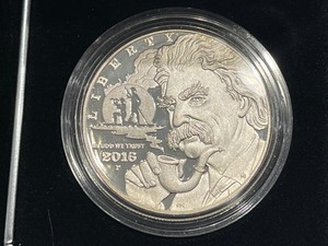 lot 85 image: 2016-P Mark Twain Commemorative Silver Dollar Proof - Only 78,549 Minted