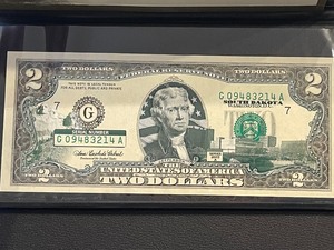 lot 56 image: South Dakota $2 Dollar Bill Uncirculated