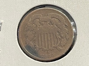 lot 63 image: 1864 2 Cent Piece