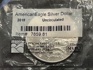lot 68 image: 2018 Silver Eagle Uncirculated