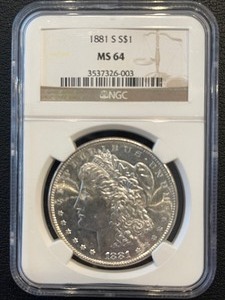 lot 39 image: 1881-S Morgan Dollar NGC MS64