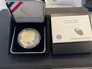 lot 46 image: 2015-W March of Dimes Silver Dollar Proof - 32,030 Minted