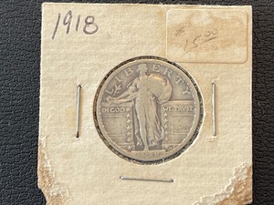 lot 22 image: 1918 Standing Liberty Quarter