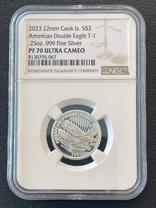 lot 33 image: 2023 Cook Islands $2 American Double Eagle Proof NGC PF70 Ultra Cameo