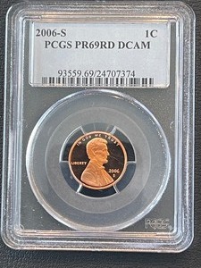 lot 36 image: 2006-S Lincoln Cent Proof PCGS PR69 Red Deep Cameo