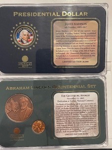 lot 151 image: Lincoln Cent and Presidential Dollar
