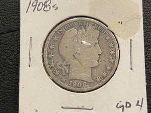 lot 155 image: 1908-S Barber Half Dollar