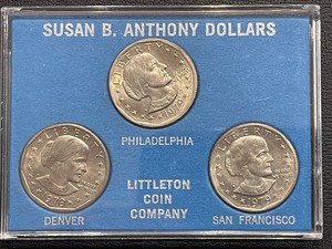 lot 164 image: Susan B. Anthony Dollars First Year All Mint Set
