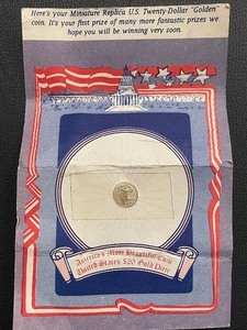 lot 166 image: St. Gaudens Miniature Replica Twenty Dollar Gold Coin