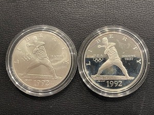 lot 172 image: 1992 D & S Olympic Silver Dollars