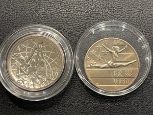 lot 175 image: 1992-P Olympic Half Dollar and 2020-S Basketball Hall of Fame Proof