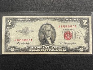 lot 177 image: 1953 Red Seal $2 Dollar Bill