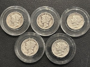 lot 182 image: Mercury Silver Dimes