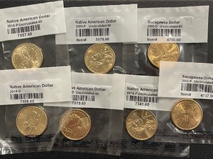 lot 195 image: Sacagawea and Native American Dollars Uncirculated