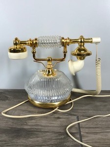 lot 217 image: Vintage Crystal and Gold Princess Push Button Phone