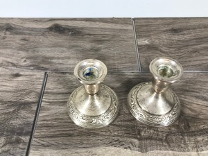 lot 241 image: Towle Sterling 502 Weighted & Reinforced Candle Holders