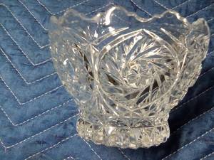 lot 188 image: Square glass vase, bell, stemmed dish and bowl