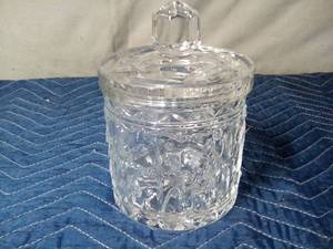 lot 177 image: Glass Christmas decorated candycookie jar