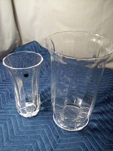 lot 170 image: 8W x 13H vase and 5W x 9.75H vase Royal Crystal Rock 24% crystal