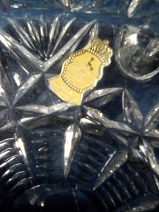 lot 155 image: Imperlux crystal footed octagon bowl-Worlds finest hand cut lead crystal 24%-Made in Western Germany