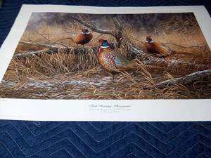 lot 140 image: 2005 MN Ducks Unlimited Miller Highlife sponsored print of the year Pheasants Forever Edition-signed