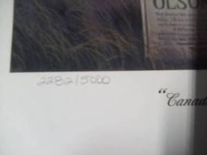 lot 136 image: 2012 signed Ducks Unlimited Sponsor print-22825000 Canadas Over Olson Lake