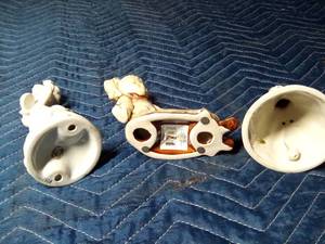 lot 123 image: 3 girl figurines and a bell-Figurines are fine China imports by J. Vasquez Collection P7873W6