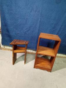 lot 74 image: Solid wood smoke stand and stand with shelf