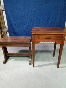 lot 75 image: Organ bench and sewing machine cabinet