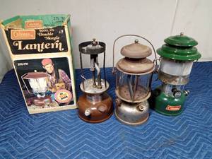 lot 306 image: 1976 Sunshine night lantern, 1976 brown lantern with box and Chrome lantern
