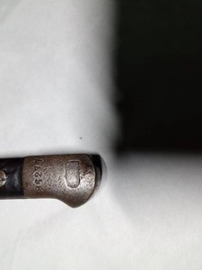 lot 316 image: bayonet with woodmetal handle and metal sheath (CSZ-J on knife blade)