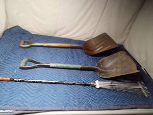 lot 36 image: 2 shovels and a rake