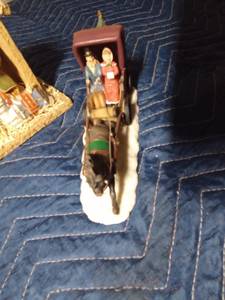 lot 60 image: Christmas horse and buggy, manger, and sleigh