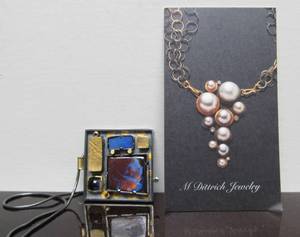 lot 27 image: Gorgeous Sterling Silver & Gemstone Mosaic Pendant Necklace wInset Gemstones by Margaret Dittrich