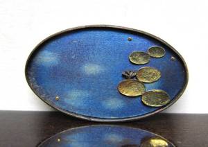 lot 58 image: Fabulous Signed Serling Silver Gold & Titanium Pond Brooch by Donald Anderson