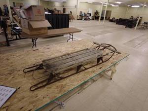 lot 36 image: Antique Wooden Snow Sled