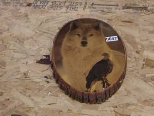 lot 47 image: Wolf & Eagle wall Dcor
