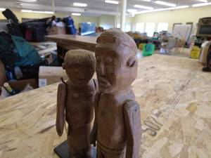 lot 129 image: Guatemalan Adam & Eve Wooden Figurines - Collected at Nahuala